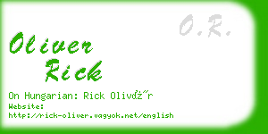 oliver rick business card